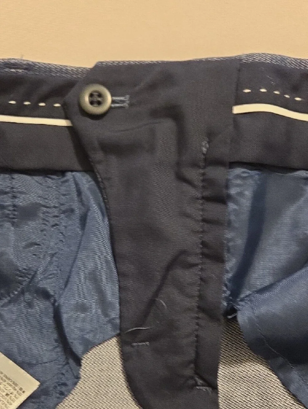 Banana Republic Heathered Navy Textured Dress Pants